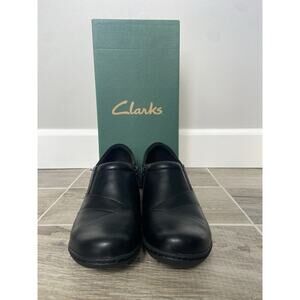 Clarks Black Mule Clogs Zipper Size 6.5 Comfort